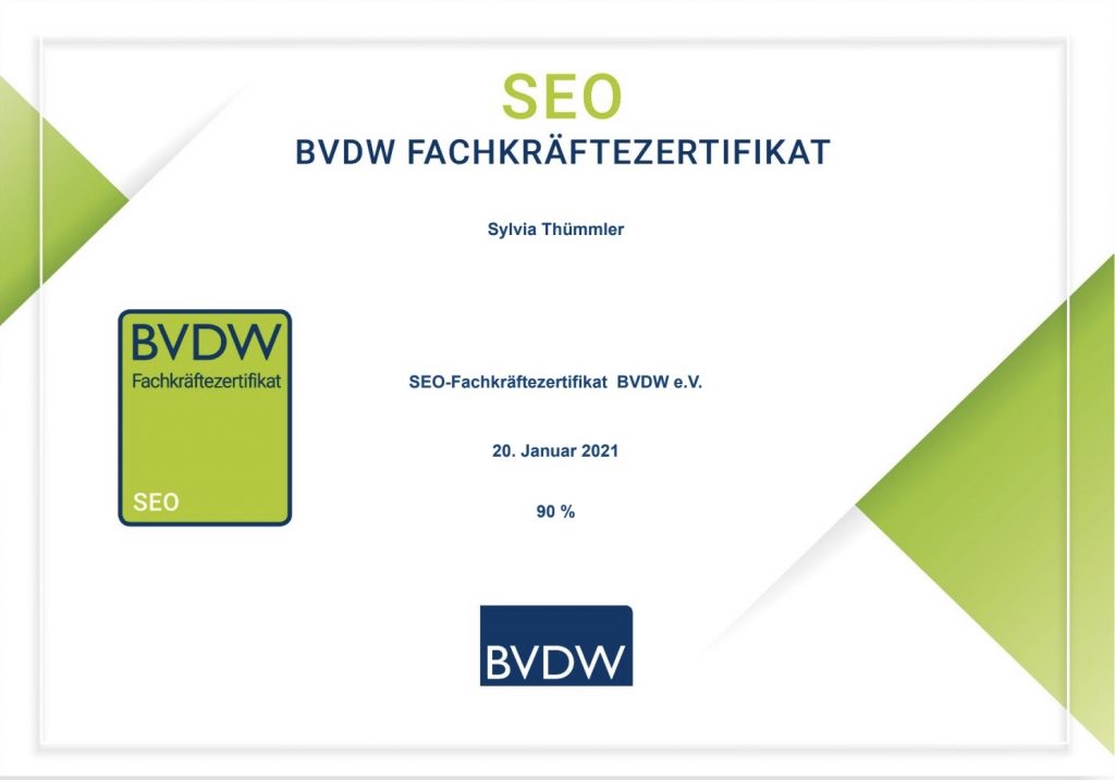 BVDW SEO-Fachkräftezertifikat