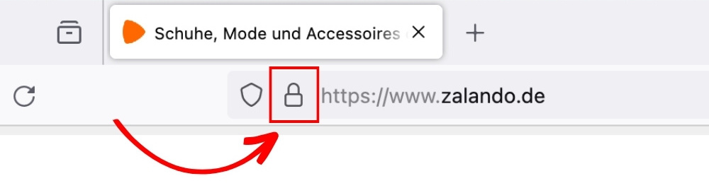 Eine als sicher gekennzeichnete Website