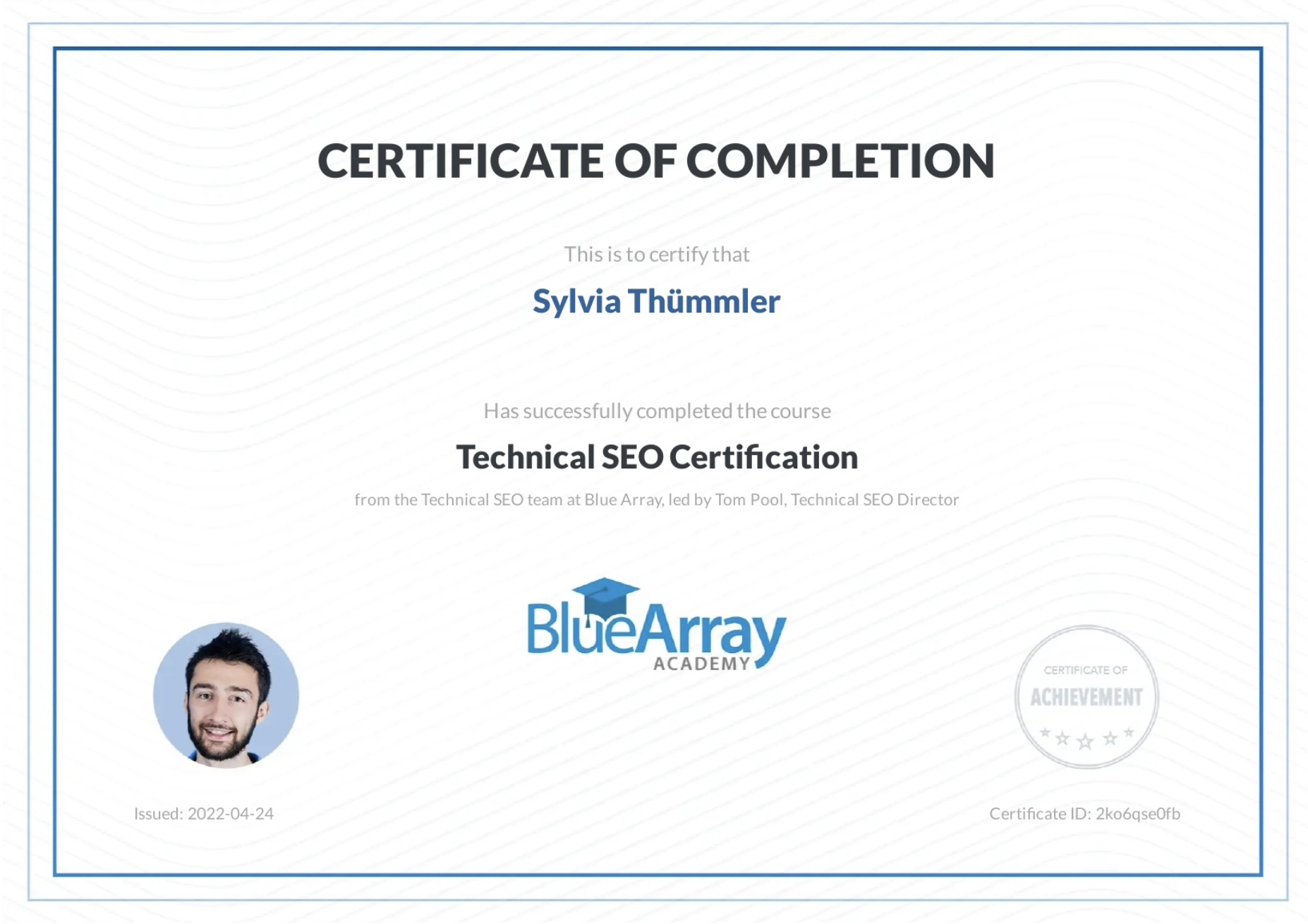 Blue Array Technical SEO Certification